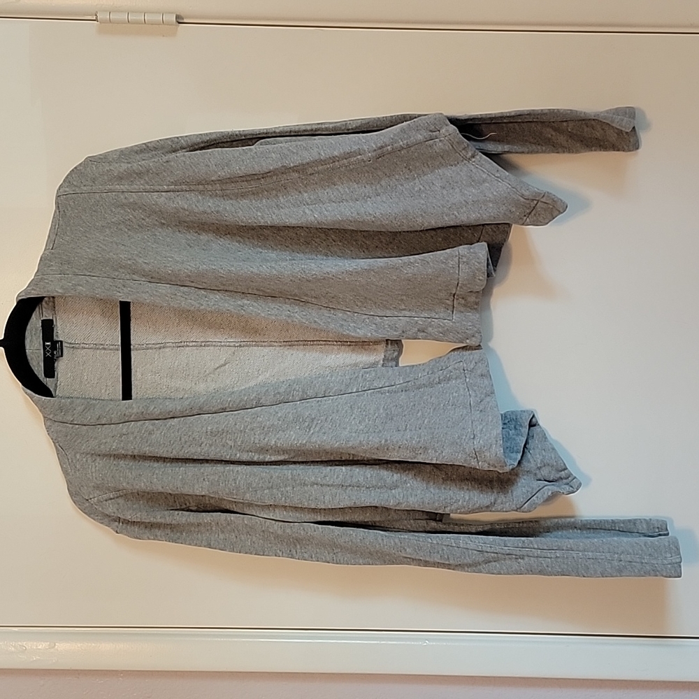 Forever 21 Large Gray Drape-Front Open Front Cardigan